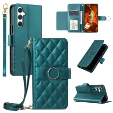 OEM - Samsung Galaxy A55 5G Pl&aring;nboksfodral Konstl&auml;der Ring Sp&auml;nne St&auml;ll - Gr&ouml;n