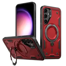 N/A - Mobilskal till Samsung Galaxy S23 FE Plast Milit&auml;rskydd Kickstand - R&ouml;d