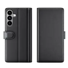 OEM - Samsung Galaxy S26 Pl&aring;nboksfodral &Auml;kta L&auml;der St&auml;ll - Svart