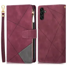 OEM - Samsung Galaxy S26 Pl&aring;nboksfodral F&auml;rgsplicing Konstl&auml;der St&auml;ll - R&ouml;d