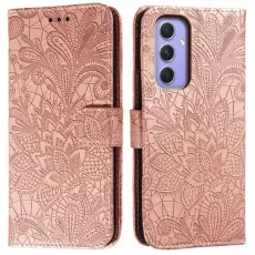 OEM - Samsung Galaxy S26 Pl&aring;nboksfodral Konstl&auml;der Flip - Ros&eacute;guld