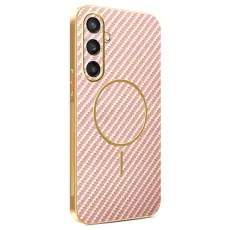 OEM - Mobilskal till Samsung Galaxy S26 Kolfiber Texturerad TPU - Rosa