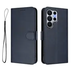 OEM - Samsung Galaxy S26 Ultra Pl&aring;nboksfodral Konstl&auml;der RFID Skydd - Bl&aring;