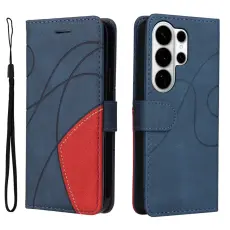 OEM - Samsung Galaxy S26 Ultra Pl&aring;nboksfodral Konstl&auml;der St&auml;ll - Bl&aring;