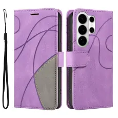 OEM - Samsung Galaxy S26 Ultra Pl&aring;nboksfodral Konstl&auml;der St&auml;ll - Lila