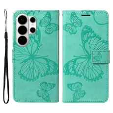 OEM - Samsung Galaxy S26 Ultra Pl&aring;nboksfodral Blomm&ouml;nster Konstl&auml;der - Gr&ouml;n