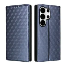 OEM - Samsung Galaxy S26 Ultra Pl&aring;nboksfodral Rhombus Pr pr&auml;glat Konstl&auml;der - Bl&aring;