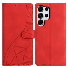 OEM - Samsung Galaxy S26 Ultra Pl&aring;nboksfodral St&auml;ll Impr&auml;ntad Konstl&auml;der - R&ouml;d