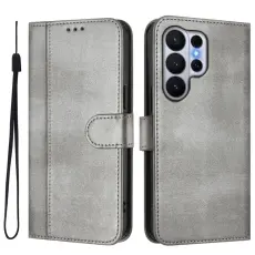 OEM - Samsung Galaxy S26 Ultra Pl&aring;nboksfodral St&auml;ll Retro Textur Konstl&auml;der - Gr&aring;