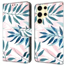 OEM - Samsung Galaxy S26 Ultra Pl&aring;nboksfodral St&auml;llning Konstl&auml;der - Vattenf&auml;rgsblad