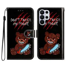 AZNS - Samsung Galaxy S26 Ultra Pl&aring;nboksfodral Tryckt M&ouml;nster Konstl&auml;der St&auml;ll - svart