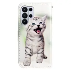 OEM - Samsung Galaxy S26 Ultra Pl&aring;nboksfodral Tryckt M&ouml;nster Konstl&auml;der St&auml;ll - Katt