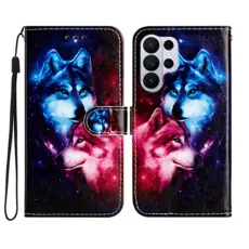 OEM - Samsung Galaxy S26 Ultra Pl&aring;nboksfodral Konstl&auml;der St&auml;ll - Pair Of Wolve