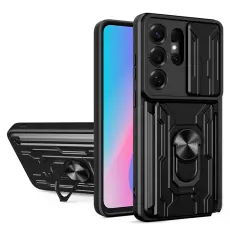 OEM - Mobilskal till Samsung Galaxy S26 Ultra Plast Kickstand Bak- Svart