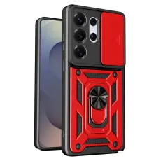 OEM - Mobilskal till Samsung Galaxy S26 Ultra Plast Med St&auml;llning - R&ouml;d