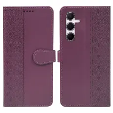 OEM - Mobilskal till Samsung Galaxy S26 Plus Magnetl&aring;s Fyrkl&ouml;ver KonstL&auml;der - Lila