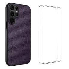 WANLONFENG - WANLONFENG Mobilskal till Samsung Galaxy S26 Ultra Kolfiber PC TPU - Lila