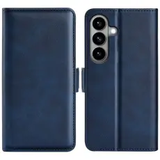 OEM - Samsung Galaxy S26 Fodral &Auml;kta L&auml;der Pl&aring;nboksfodral - Bl&aring;