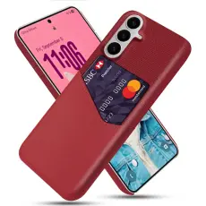 OEM - Samsung Galaxy S26/S26 Pro Skal PU L&auml;der Kl&auml;dd H&aring;rd PC - R&ouml;d