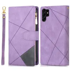 OEM - Samsung Galaxy S26 Ultra Fodral Konstl&auml;der F&auml;rgsplicing - Lila