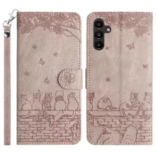 OEM - Wall Cats Samsung Galaxy S26 Skal &Auml;kta L&auml;der - R&ouml;kig Lila