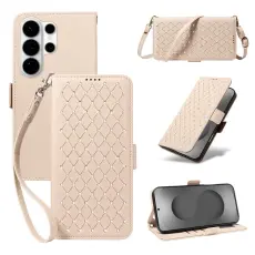 OEM - Pl&aring;nboksfodral f&ouml;r Samsung Galaxy S26 Ultra Konstl&auml;der - Aprikos