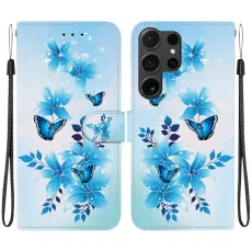 OEM - Pl&aring;nboksfodral f&ouml;r Samsung Galaxy S26 Ultra Konstl&auml;der - Bl&aring; fj&auml;ril