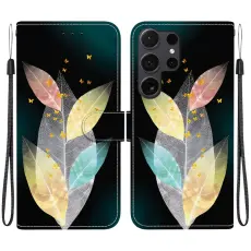 OEM - Pl&aring;nboksfodral f&ouml;r Samsung Galaxy S26 Ultra Konstl&auml;der - F&auml;rgade blad