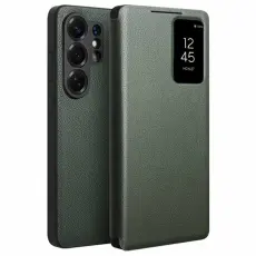 QIALINO - Qialino Mobilfodral f&ouml;r Samsung Galaxy S26 Ultra &Auml;kta l&auml;der Flip - Gr&ouml;n