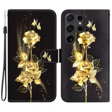 OEM - Pl&aring;nboksfodral f&ouml;r Samsung Galaxy S26 Ultra Konstl&auml;der - Guldfj&auml;ril