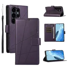 OEM - Pl&aring;nboksfodral f&ouml;r Samsung Galaxy S26 Ultra Konstl&auml;der med handledsrem - Lila