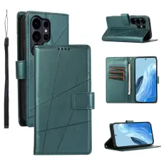 OEM - Pl&aring;nboksfodral f&ouml;r Samsung Galaxy S26 Ultra Konstl&auml;der med rem - Gr&ouml;n