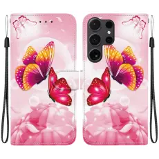 OEM - Pl&aring;nboksfodral f&ouml;r Samsung Galaxy S26 Ultra Konstl&auml;der - Rosa fj&auml;ril