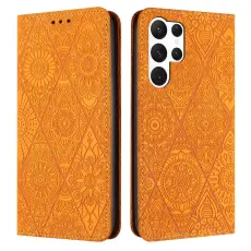 OEM - Pl&aring;nboksfodral f&ouml;r Samsung Galaxy S26 Ultra Konstl&auml;der St&auml;ll - Gul