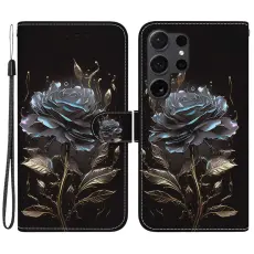 OEM - Pl&aring;nboksfodral f&ouml;r Samsung Galaxy S26 Ultra Anti-Drop Konstl&auml;der - Svart Rose