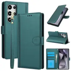 OEM - Pl&aring;nboksfodral f&ouml;r Samsung Galaxy S26 Ultra Konstl&auml;der St&auml;ll - Gr&ouml;n
