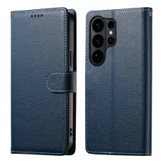 OEM - Pl&aring;nboksfodral f&ouml;r Samsung Galaxy S26 Ultra Magnetiskt Konstl&auml;der - M&ouml;rkbl&aring;