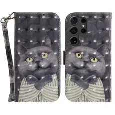 OEM - Pl&aring;nboksfodral f&ouml;r Samsung Galaxy S26 Ultra M&ouml;nstertryckt Konstl&auml;der - Katt