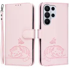 OEM - Pl&aring;nboksfodral f&ouml;r Samsung Galaxy S26 Ultra RFID Blocking - Rosa