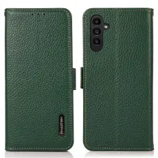 KHAZNEH - KHAZNEH Mobilfodral f&ouml;r Samsung Galaxy S26 Plus &Auml;kta l&auml;der RFID - Gr&ouml;n