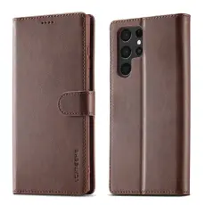 LC.imeeke - LC.IMEEKE Pl&aring;nboksfodral f&ouml;r Samsung Galaxy S26 Ultra Konstl&auml;der - Brun