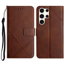 OEM - Pl&aring;nboksfodral f&ouml;r Samsung Galaxy S26 Ultra Konstl&auml;der - Brun