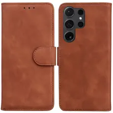 OEM - Pl&aring;nboksfodral f&ouml;r Samsung Galaxy S26 Ultra Konstl&auml;der - Brun
