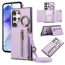 OEM - Pl&aring;nboksfodral f&ouml;r Samsung Galaxy S26 Ultra Konstl&auml;der Kickstand - Lila