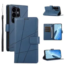OEM - Pl&aring;nboksfodral f&ouml;r Samsung Galaxy S26 Ultra Konstl&auml;der med handledsrem - Bl&aring;