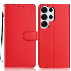 OEM - Pl&aring;nboksfodral f&ouml;r Samsung Galaxy S26 Ultra Konstl&auml;der med kortfack - R&ouml;d