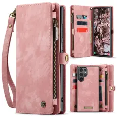 Caseme - CaseMe Pl&aring;nboksfodral f&ouml;r Samsung Galaxy S26 Ultra Konstl&auml;der med rem - Rosa