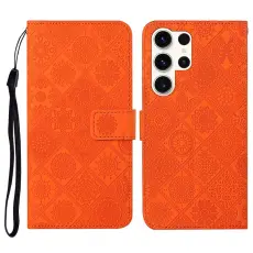 OEM - Pl&aring;nboksfodral f&ouml;r Samsung Galaxy S26 Ultra Konstl&auml;der - Orange