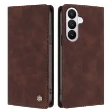 OEM - Pl&aring;nboksfodral f&ouml;r Samsung Galaxy S26 Ultra Konstl&auml;der RFID - Brun