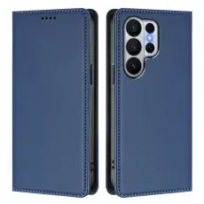 OEM - Pl&aring;nboksfodral f&ouml;r Samsung Galaxy S26 Ultra Konstl&auml;der RFID - M&ouml;rkbl&aring;